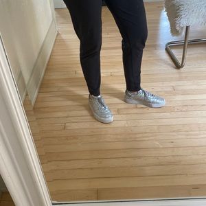 Adidas Samba Rose Silver Metallic Platform Shoes / Women's Size 7 / D96769